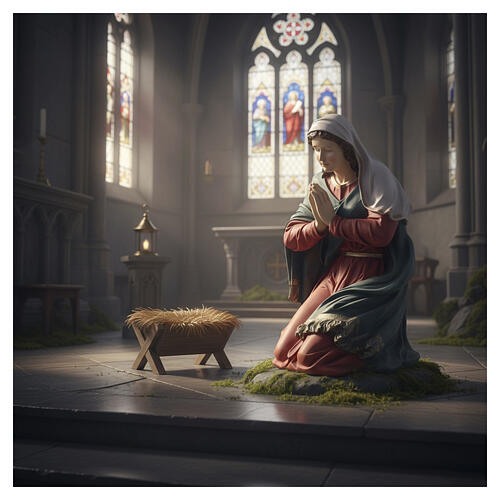 Coloured resin kneeling Mary for 180 cm indoor/outdoor Nativity Scene 3