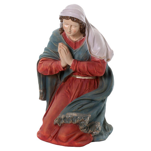 Maria inginocchiata resina colorata Presepe 180 cm int est 1