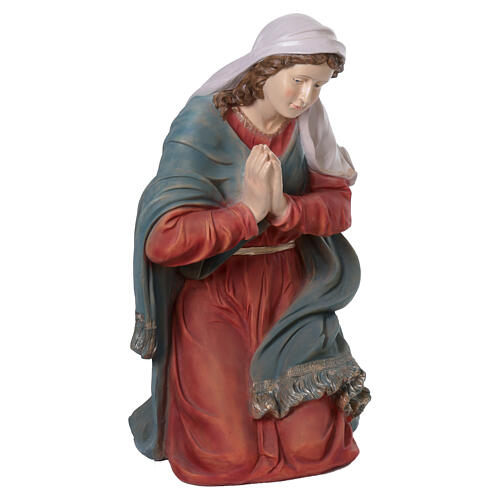 Maria inginocchiata resina colorata Presepe 180 cm int est 3