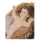 Niño Jesús resina colorida aureola LED para exteriores con cuna belén 180 cm s4