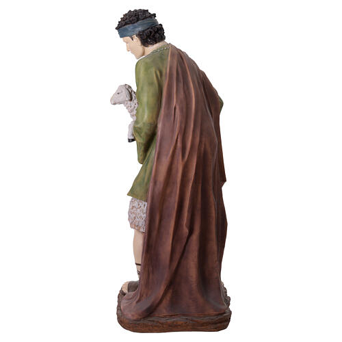 Pastor con oveja de resina colorida ext int belén 180 cm 5