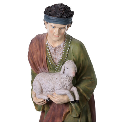 Pasterz z owcą – figura do szopki bożonarodzeniowej z żywicy, 180 cm 2