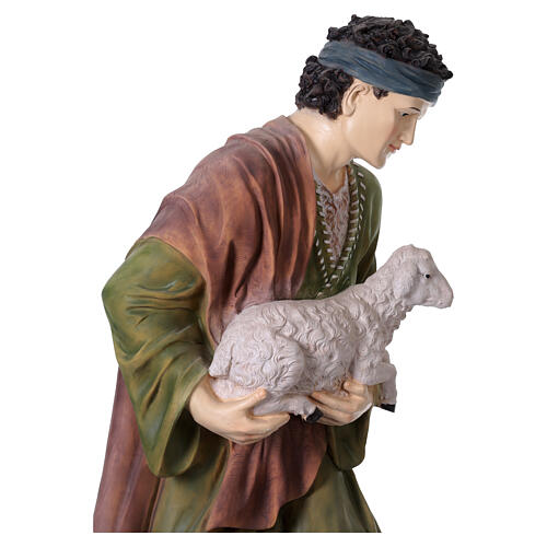 Pasterz z owcą – figura do szopki bożonarodzeniowej z żywicy, 180 cm 5