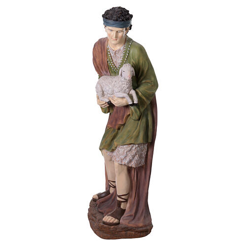 Shepherd with Sheep in Colored Resin for 180 cm Nativity Scene 1