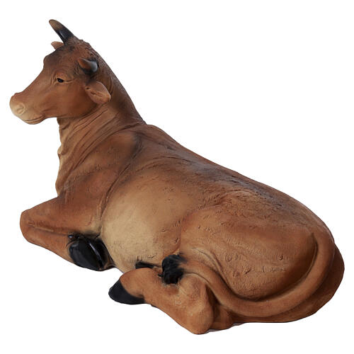 Bœuf en résine colorée pour crèche 180 cm 4