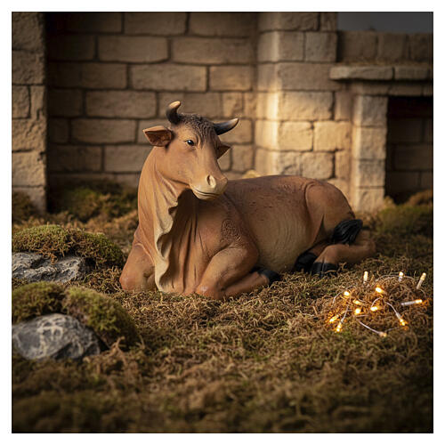 Bue in resina colorata est int presepe 180 cm 2