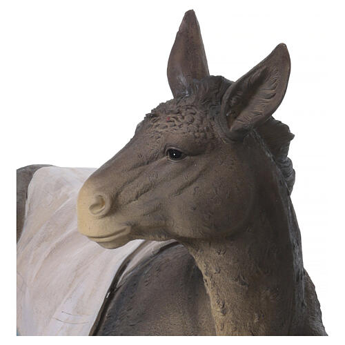 Donkey in coloured resin for 180 cm Nativity Scene 5