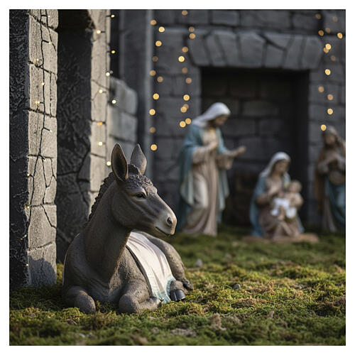 Burro de resina colorida ext int pesebre 180 cm 2