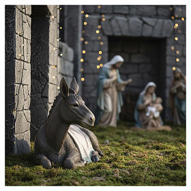 Asinello in resina colorata est int presepe 180 cm