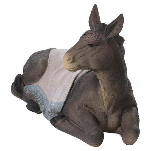 Colored resin donkey statue for nativity scene, 180 cm 1