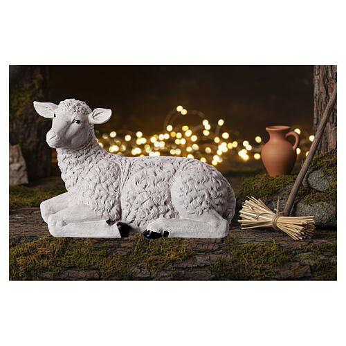Pecorella per presepe 180 cm resina colorata esterno interno 2