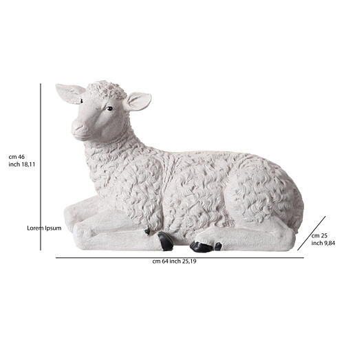 Pecorella per presepe 180 cm resina colorata esterno interno 3