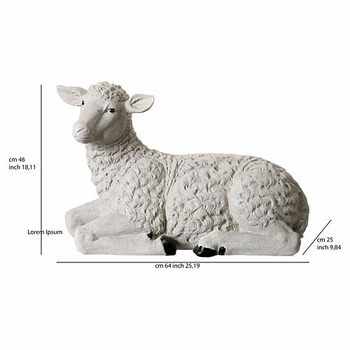 Ovelha para presépio 180 cm resina colorida para interiores e exteriores 3