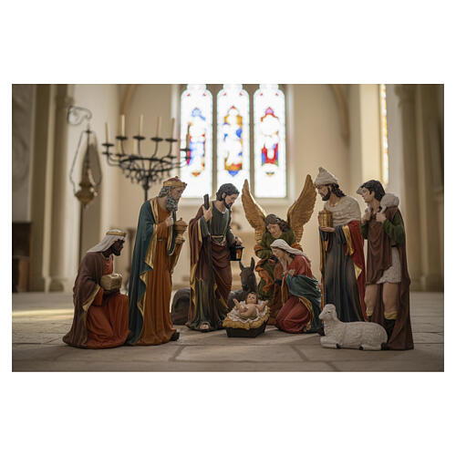 Presepe 150 cm completo 11pz resina colorata int est 4