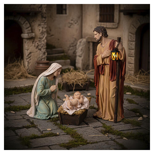 Nativity, 3-piece coloured resin Nativity Scene of 100 cm 7