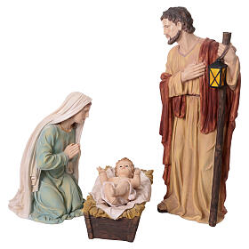 Natividad 3 piezas resina colorida belén 100 cm