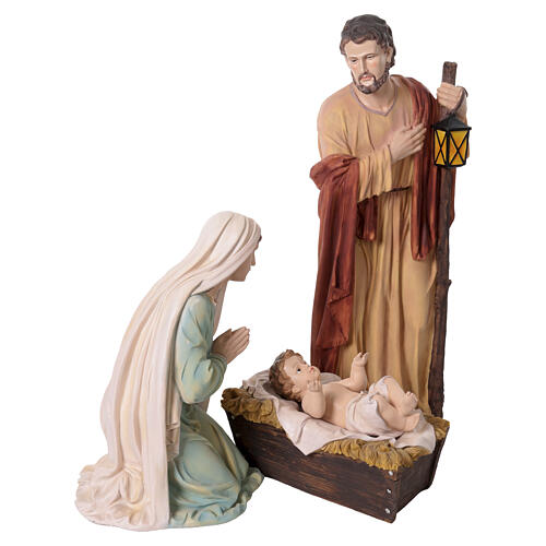 Natividad 3 piezas resina colorida belén 100 cm 9