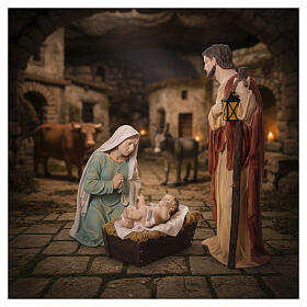 Natività 3 pz resina colorata presepe 100 cm