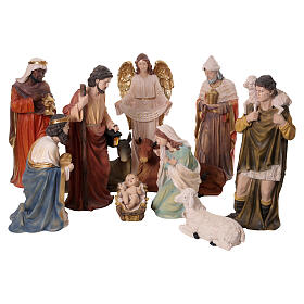 Presepe completo 80 cm 11pz resina colorata int