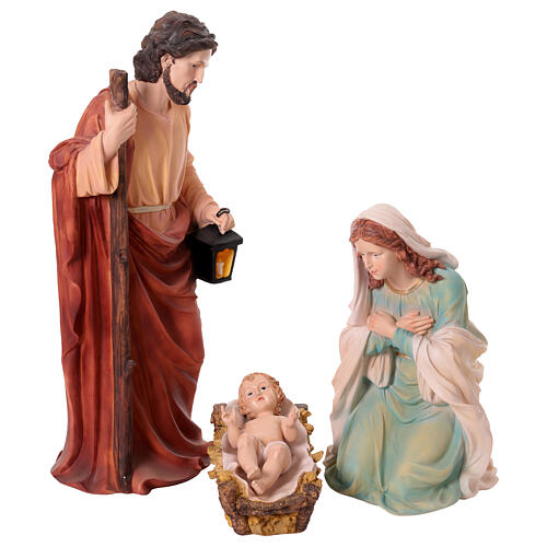 Presepe completo 80 cm 11pz resina colorata int 2