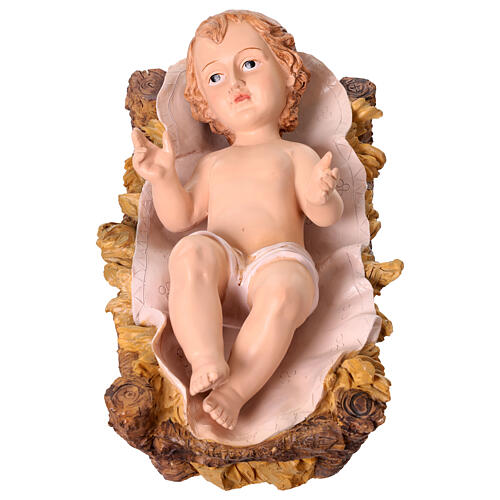 Presepe completo 80 cm 11pz resina colorata int 3