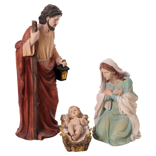 Presepe completo 80 cm 11pz resina colorata int 4