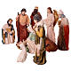 Presepe completo 80 cm 11pz resina colorata int s6