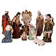 Presepe completo 80 cm 11pz resina colorata int s1