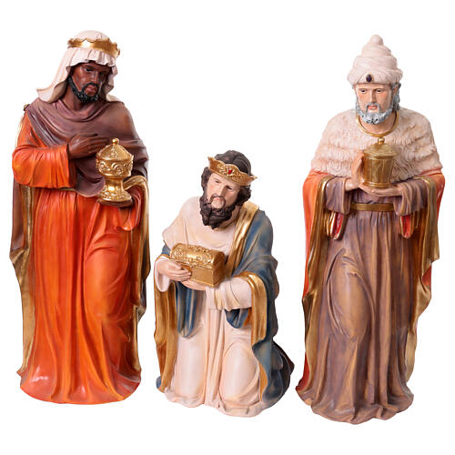 Kompletny zestaw szopki bożonarodzeniowej 80 cm – 11 figur z żywicy kolorowej, do wnętrz 9