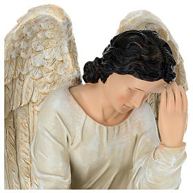 Kneeling angel with flower garland, 16 in