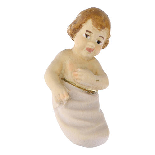 Niño Jesús con cuna belén pintado Val Gardena 2