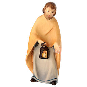 Statua San Giuseppe presepe linea Leonardo Val Gardena colorato