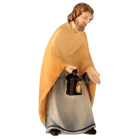 Statua San Giuseppe presepe linea Leonardo Val Gardena colorato