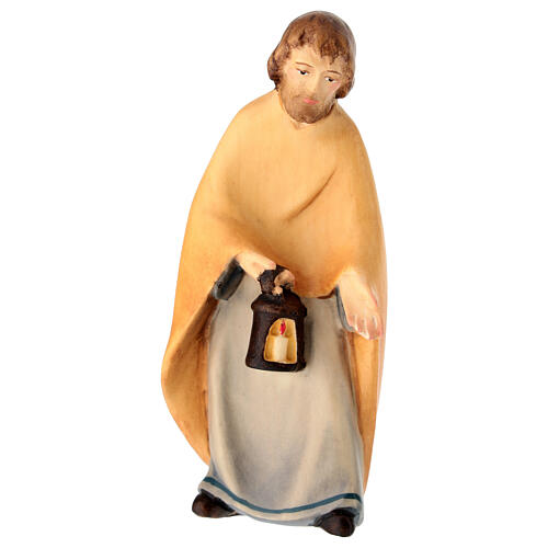 Statua San Giuseppe presepe linea Leonardo Val Gardena colorato 1