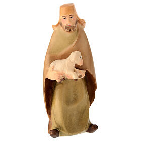 Berger con agneau crèche Leonardo 12 cm colorée Val Gardena
