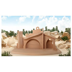 Cabana vazia para presépio Leonardo em madeira natural Val Gardena