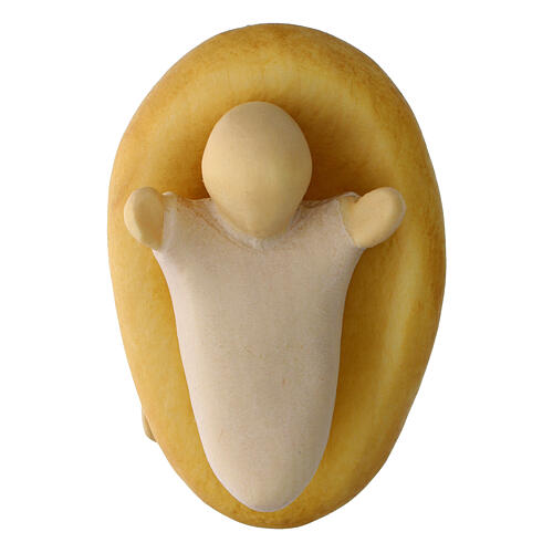 Infant Jesus with crib in 12 cm coloured wood, Val Gardena 4