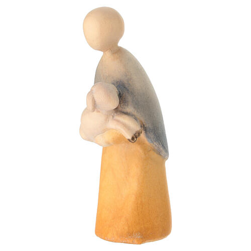 Statuette berger tenant agneau crèche 12 cm bois coloré Val Gardena 2
