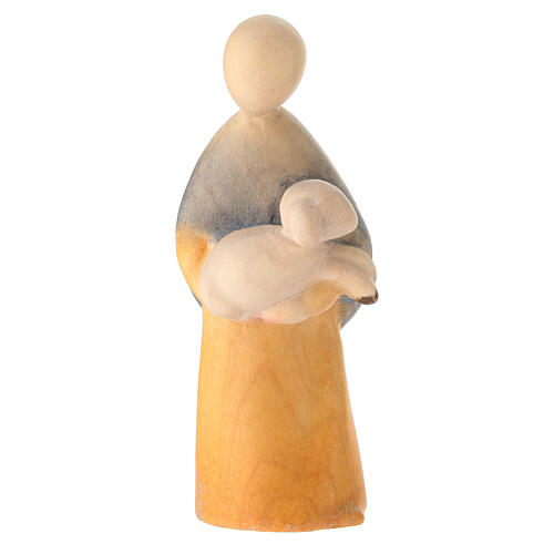 Figurka pasterza z owcą w ramionach, szopka 12 cm, drewno malowane Val Gardena 1
