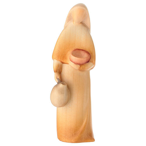 Statuette bergère avec amphore crèche Val Gardena bois coloré 1