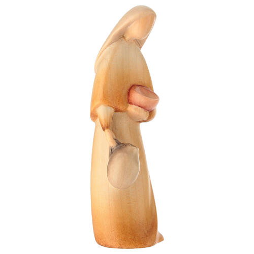 Statuette bergère avec amphore crèche Val Gardena bois coloré 2