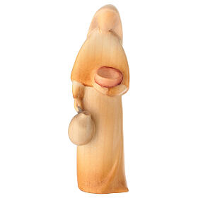 Shepherdess figurine with amphora nativity scene Val Gardena colored wood