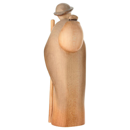Shepherd figurine with staff for 12 cm Nativity Scene, coloured wood, Val Gardena 4