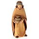 Estatua Pastor jarra belén línea Leonardo madera pintada Val Gardena s1