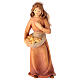 Statuina pastorella con frutta presepe legno colorato Val Gardena s1