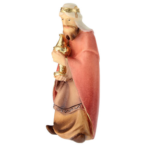 Melchior Magi Leonardo Line Nativity Scene 12 cm Colored Val Gardena Wood 3