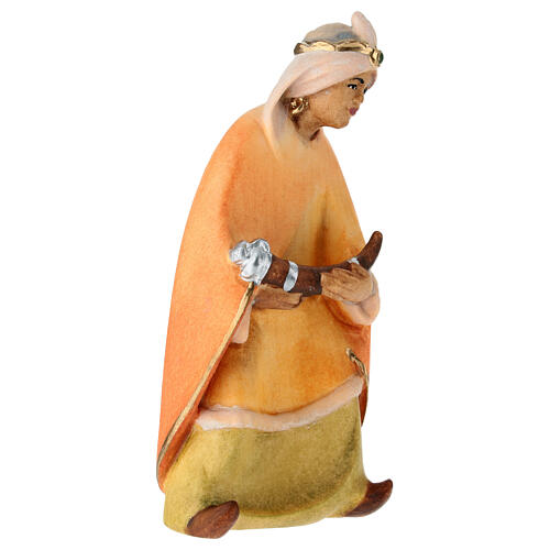 Rey Mago moreno belén línea Leonardo madera pintada Val Gardena 3