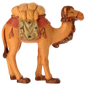 Coloured wooden statue of a camel from the Leonardo line, Val Gardena