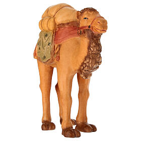 Colored wooden camel statue Leonardo line Val Gardena