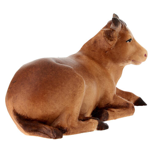 Ox figurine nativity Leonardo line colored Val Gardena oil 3